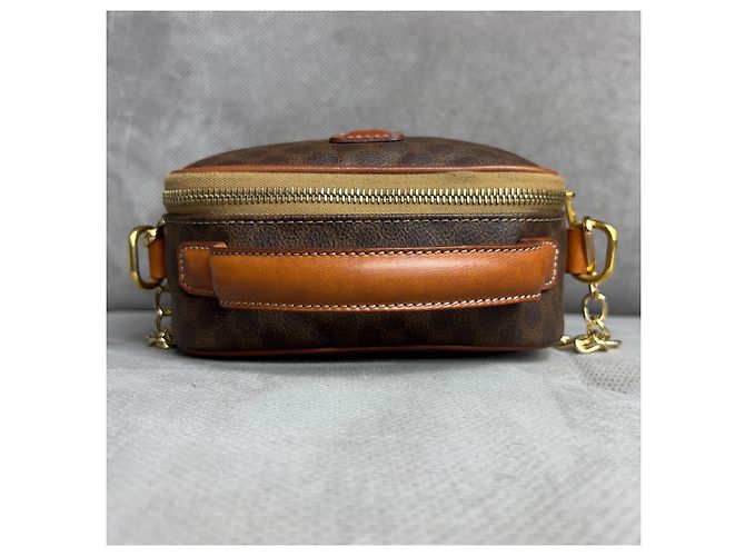 Vintage Celine Céline Macadam Mini Kamera Schultertasche Braun - Ansicht 4