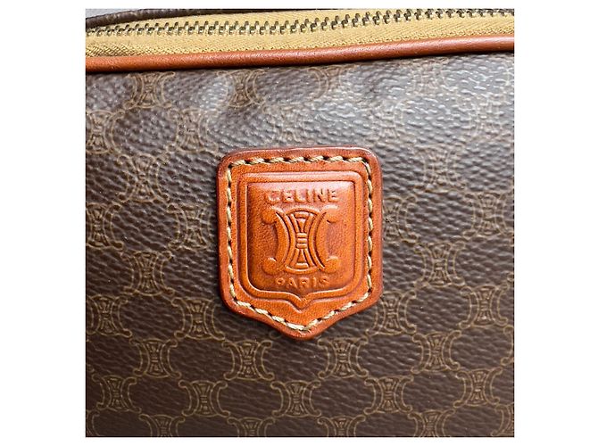 Vintage Celine Céline Macadam Mini Kamera Schultertasche Braun - Ansicht 8