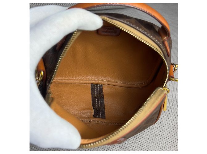 Vintage Celine Céline Macadam Mini Kamera Schultertasche Braun - Ansicht 9