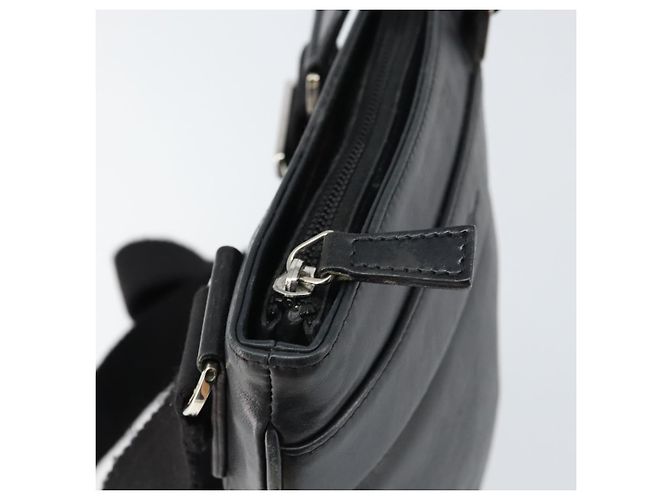 Bolsa de Ombro Salvatore Ferragamo em Couro Preto Prata Auth BA8970 - vista 10