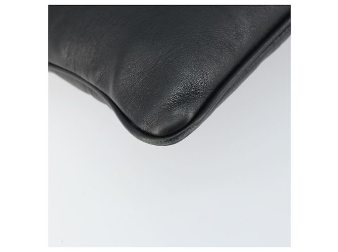 Bolsa de Ombro Salvatore Ferragamo em Couro Preto Prata Auth BA8970 - vista 15