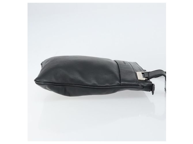 Bolsa de Ombro Salvatore Ferragamo em Couro Preto Prata Auth BA8970 - vista 3