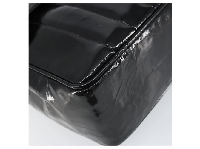 CHANEL Matelassé 30 Borsa a Spalla con Catena Smalto Nero Oro CC Auth 158839 D'oro - vista 15