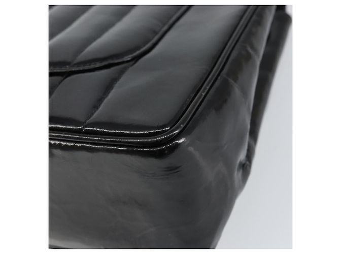 CHANEL Matelassé 30 Borsa a Spalla con Catena Smalto Nero Oro CC Auth 158839 D'oro - vista 16
