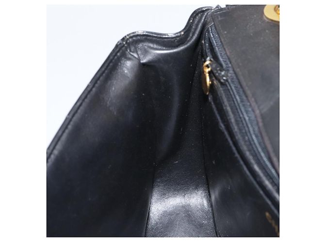 CHANEL Matelassé 30 Borsa a Spalla con Catena Smalto Nero Oro CC Auth 158839 D'oro - vista 20