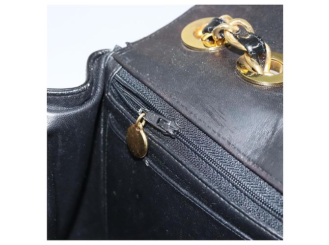 CHANEL Matelassé 30 Borsa a Spalla con Catena Smalto Nero Oro CC Auth 158839 D'oro - vista 21