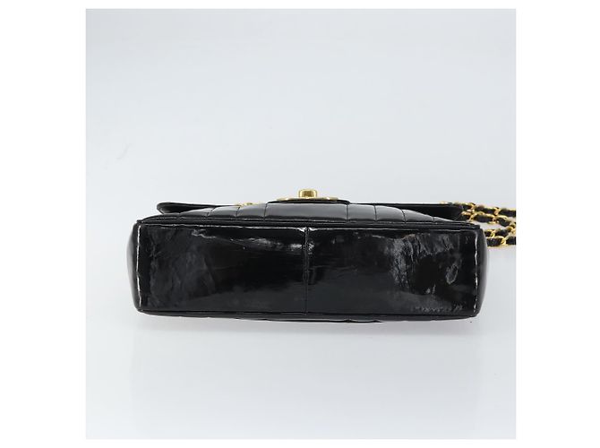 CHANEL Matelassé 30 Borsa a Spalla con Catena Smalto Nero Oro CC Auth 158839 D'oro - vista 5