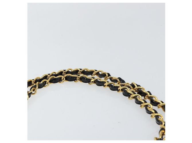 CHANEL Matelassé 30 Borsa a Spalla con Catena Smalto Nero Oro CC Auth 158839 D'oro - vista 8