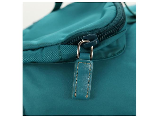 PRADA Backpack Nylon Turquoise Blue Silver Auth 157362V Silvery - view 21