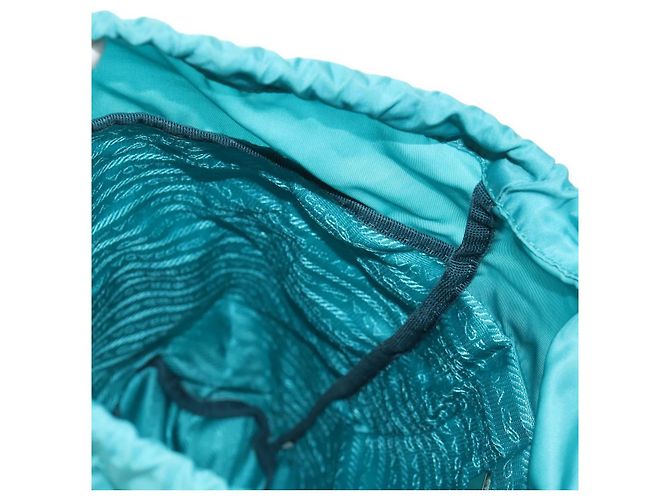 PRADA Backpack Nylon Turquoise Blue Silver Auth 157362V Silvery - view 27