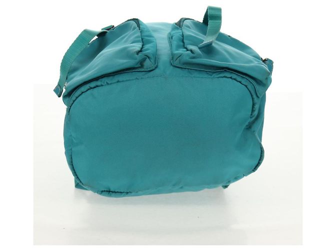 PRADA Backpack Nylon Turquoise Blue Silver Auth 157362V Silvery - view 5