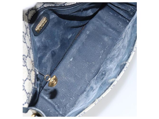 Gucci Borsa a spalla GG Supreme in PVC Navy Gold 001 116 0847 Auth ep12430 - vista 10