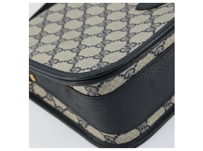 Gucci Borsa a spalla GG Supreme in PVC Navy Gold 001 116 0847 Auth ep12430 - vista 14
