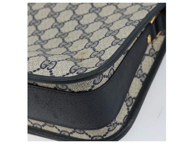 Gucci Borsa a spalla GG Supreme in PVC Navy Gold 001 116 0847 Auth ep12430 - vista 15