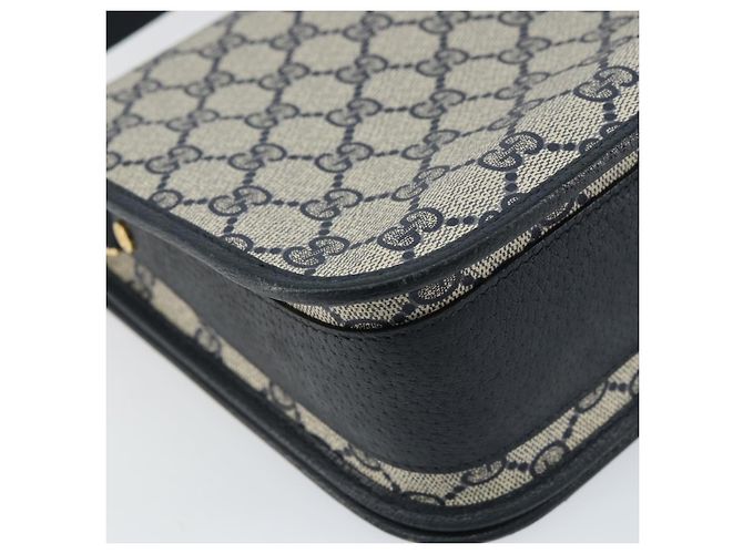 Gucci Borsa a spalla GG Supreme in PVC Navy Gold 001 116 0847 Auth ep12430 - vista 16
