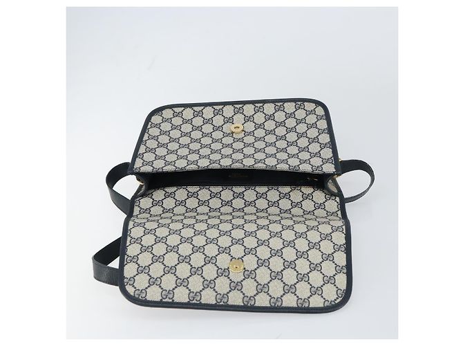 Gucci Borsa a spalla GG Supreme in PVC Navy Gold 001 116 0847 Auth ep12430 - vista 18