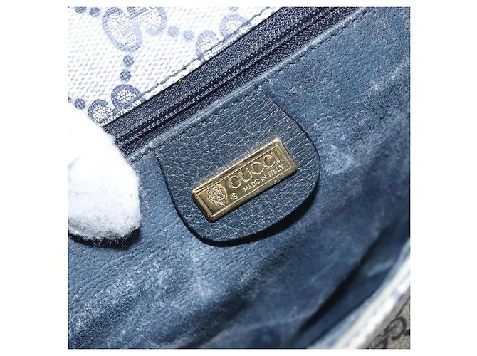 Gucci Borsa a spalla GG Supreme in PVC Navy Gold 001 116 0847 Auth ep12430 - vista 19
