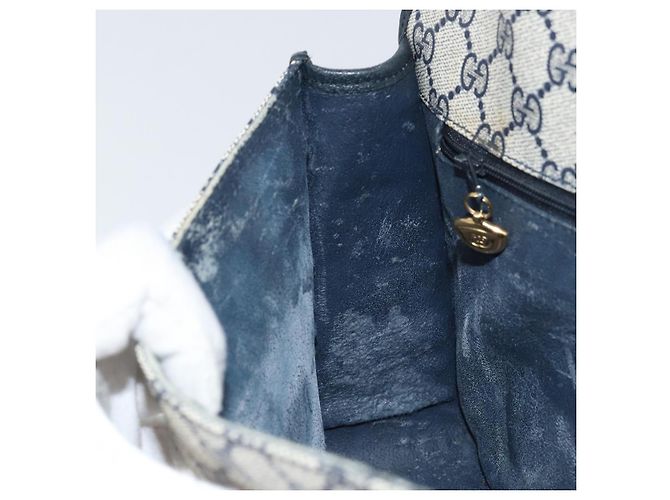 Gucci Borsa a spalla GG Supreme in PVC Navy Gold 001 116 0847 Auth ep12430 - vista 21