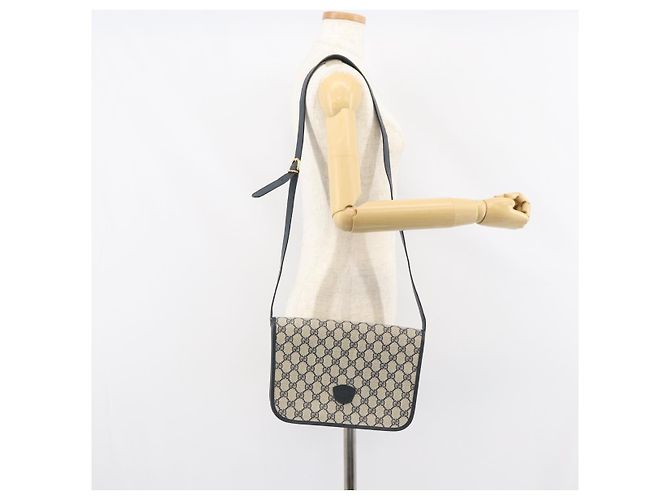 Gucci Borsa a spalla GG Supreme in PVC Navy Gold 001 116 0847 Auth ep12430 - vista 23
