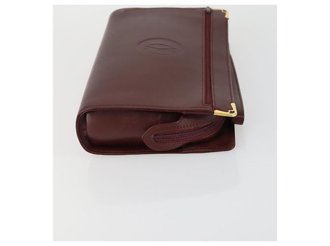 Borsa a tracolla CARTIER in pelle 3 pezzi Bordeaux Auth 151788 Bordò - vista 10