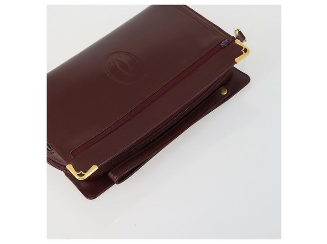Borsa a tracolla CARTIER in pelle 3 pezzi Bordeaux Auth 151788 Bordò - vista 11
