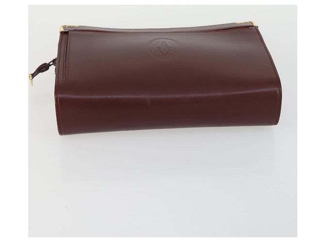 Borsa a tracolla CARTIER in pelle 3 pezzi Bordeaux Auth 151788 Bordò - vista 12
