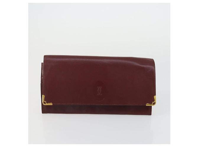 Borsa a tracolla CARTIER in pelle 3 pezzi Bordeaux Auth 151788 Bordò - vista 14