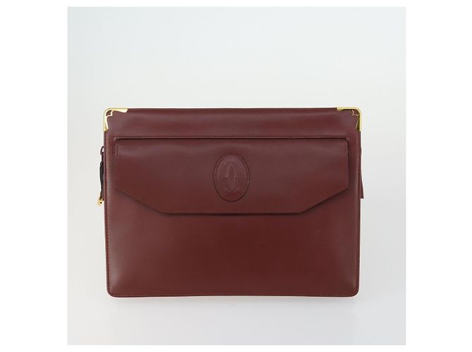 Borsa a tracolla CARTIER in pelle 3 pezzi Bordeaux Auth 151788 Bordò - vista 2