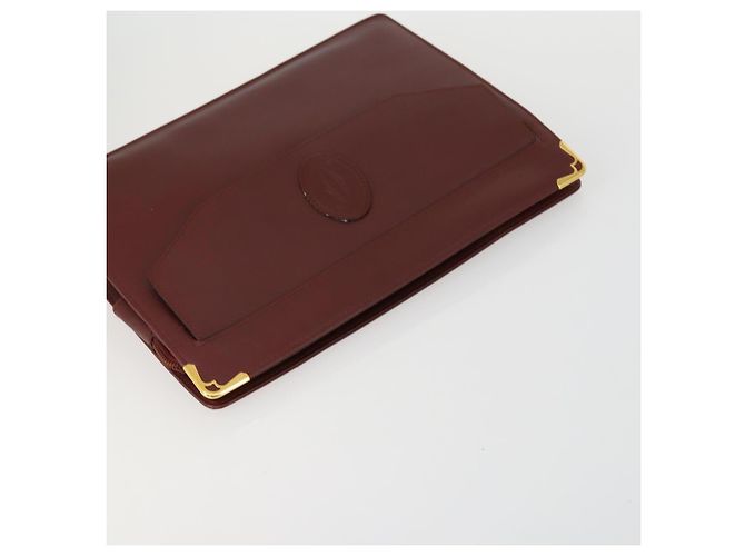Borsa a tracolla CARTIER in pelle 3 pezzi Bordeaux Auth 151788 Bordò - vista 5