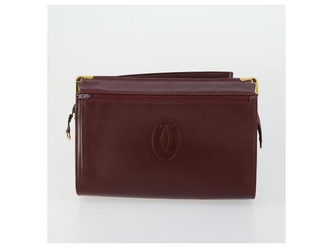 Borsa a tracolla CARTIER in pelle 3 pezzi Bordeaux Auth 151788 Bordò - vista 8