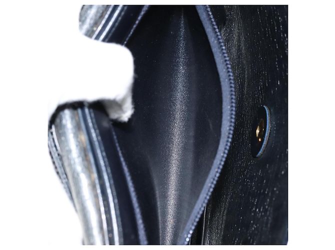 Borsa a Spalla in Tela Trotter Christian Dior Blu Navy Oro Auth 158813 D'oro - vista 12