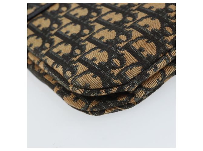 Borsa a Spalla in Tela Trotter Christian Dior Blu Navy Oro Auth 158813 D'oro - vista 16