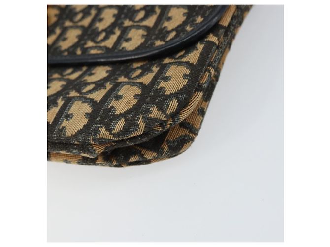 Borsa a Spalla in Tela Trotter Christian Dior Blu Navy Oro Auth 158813 D'oro - vista 9