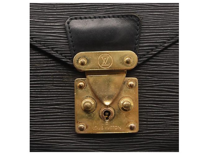LOUIS VUITTON Epi Serie Dragonne Clutch Bag Nero M52612 LV Auth ep12225 - vista 18