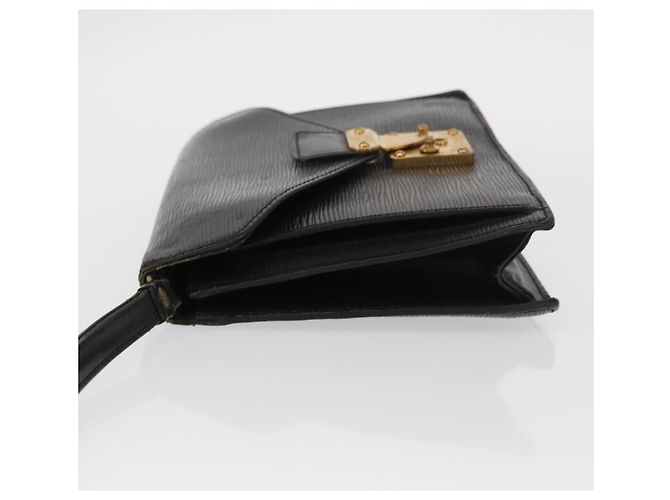 LOUIS VUITTON Epi Serie Dragonne Clutch Bag Nero M52612 LV Auth ep12225 - vista 4