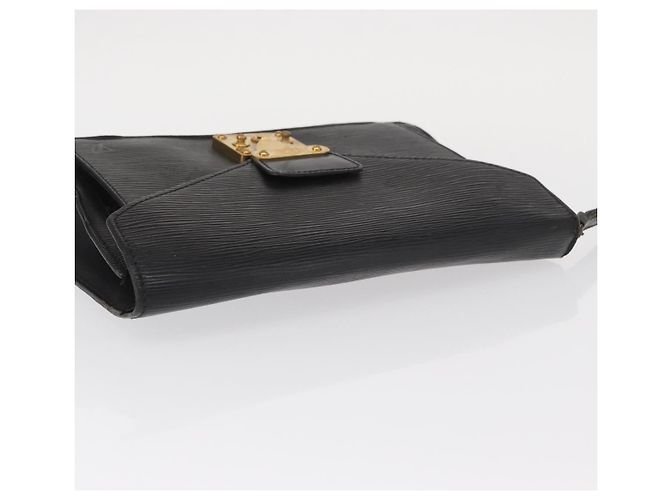 LOUIS VUITTON Epi Serie Dragonne Clutch Bag Nero M52612 LV Auth ep12225 - vista 6