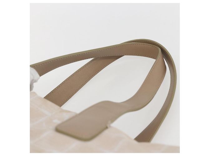 CHANEL Nova linha de viagem Bolsa de mão em nylon bege prata CC Auth mr1703 - vista 8