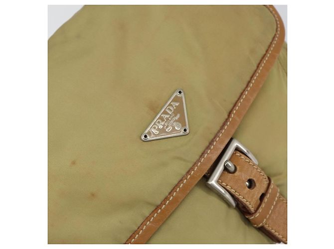 Borsa a Spalla PRADA Nylon Beige Argento Autentica 151654 - vista 20