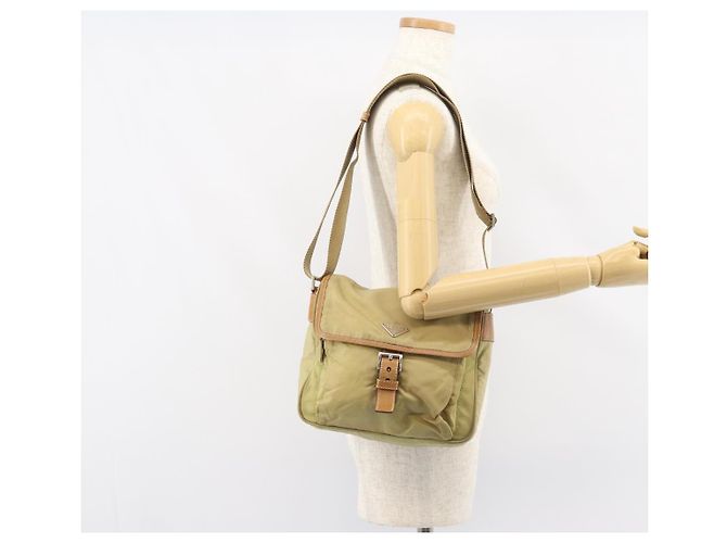 Borsa a Spalla PRADA Nylon Beige Argento Autentica 151654 - vista 29