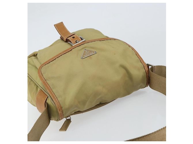 Borsa a Spalla PRADA Nylon Beige Argento Autentica 151654 - vista 6