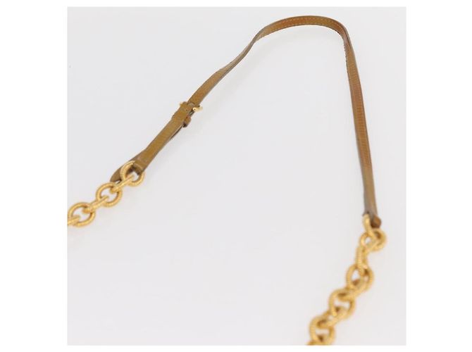 Borsa a Spalla Miu Miu con Catena Smalto Giallo Oro Auth BA8837 D'oro - vista 8