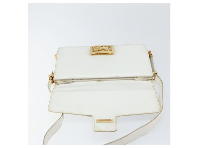 Céline Borsa a Spalla CELINE in Pelle Bianca e Oro Auth 156322 Bianco D'oro - vista 11