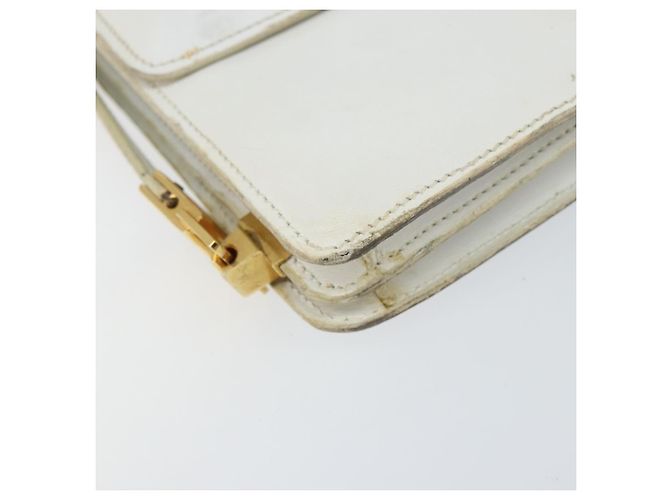 Céline Borsa a Spalla CELINE in Pelle Bianca e Oro Auth 156322 Bianco D'oro - vista 14
