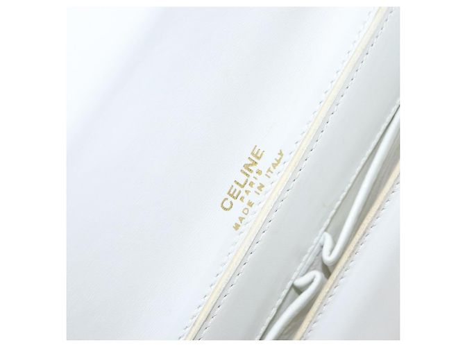 Céline Borsa a Spalla CELINE in Pelle Bianca e Oro Auth 156322 Bianco D'oro - vista 18