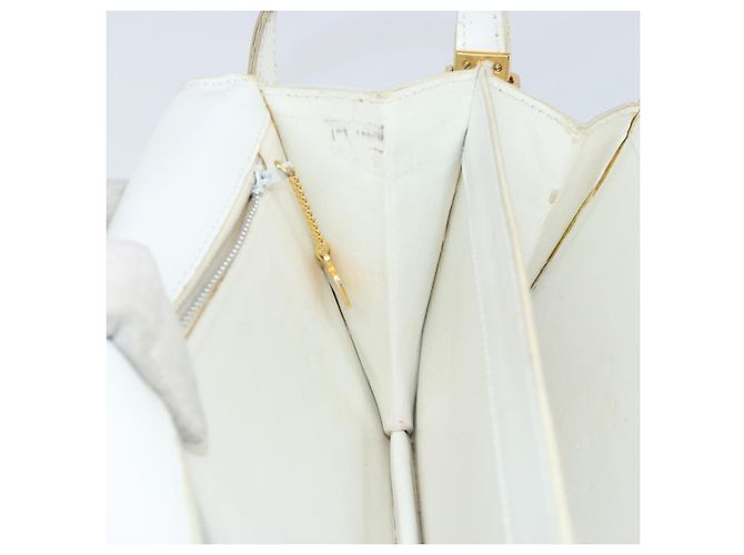 Céline Borsa a Spalla CELINE in Pelle Bianca e Oro Auth 156322 Bianco D'oro - vista 19