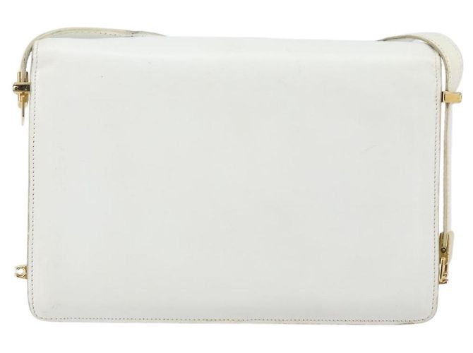 Céline Borsa a Spalla CELINE in Pelle Bianca e Oro Auth 156322 Bianco D'oro - vista 2
