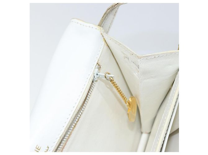 Céline Borsa a Spalla CELINE in Pelle Bianca e Oro Auth 156322 Bianco D'oro - vista 21