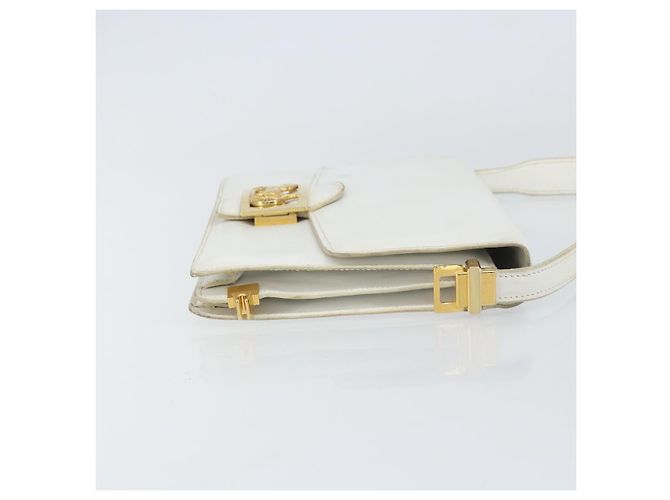 Céline Borsa a Spalla CELINE in Pelle Bianca e Oro Auth 156322 Bianco D'oro - vista 3