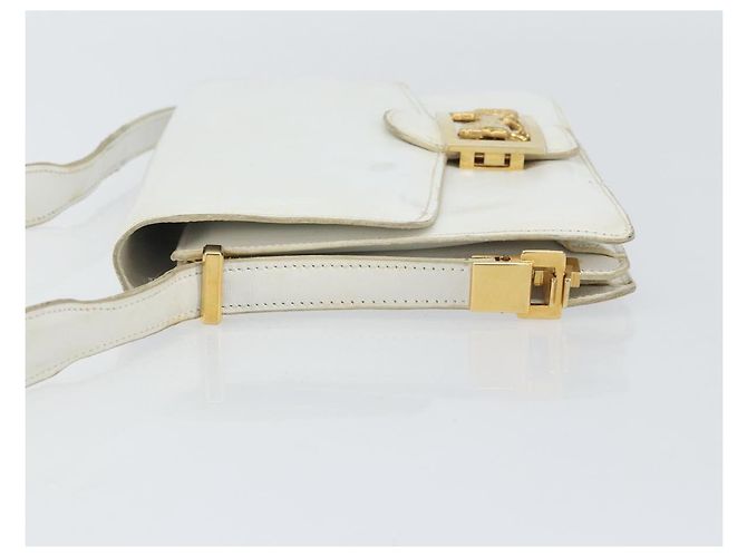 Céline Borsa a Spalla CELINE in Pelle Bianca e Oro Auth 156322 Bianco D'oro - vista 4