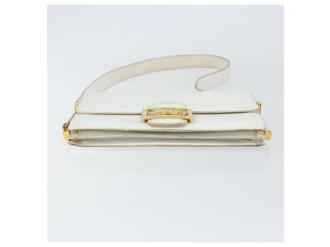 Céline Borsa a Spalla CELINE in Pelle Bianca e Oro Auth 156322 Bianco D'oro - vista 5